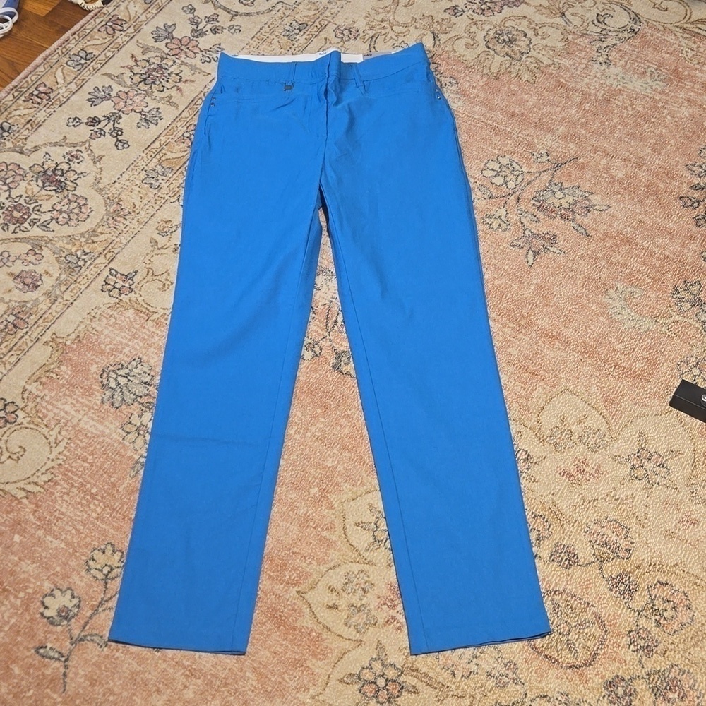 Tahari True Stretch Brilliant Blue Tummy Control Ankle Pants - Size M